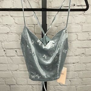 NWT Blashe Butterfly Print Crop Top Size Medium